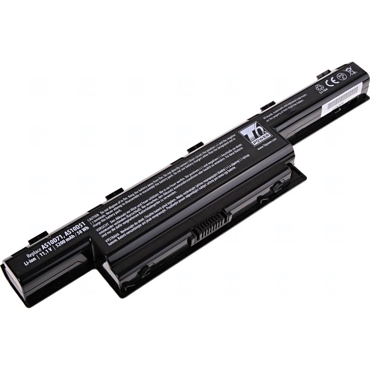 T6 Power Acer Aspire 5749 sorozat, Li-Ion, 11,1 V, 5200 mAh, 58 Wh, fekete (NBAC0065_v46164)