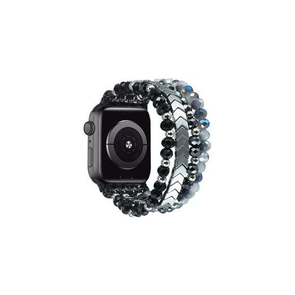Mybandz Apple Watch Gyöngyös Fém Okosóra szíj 40/41/42 mm - Fekete