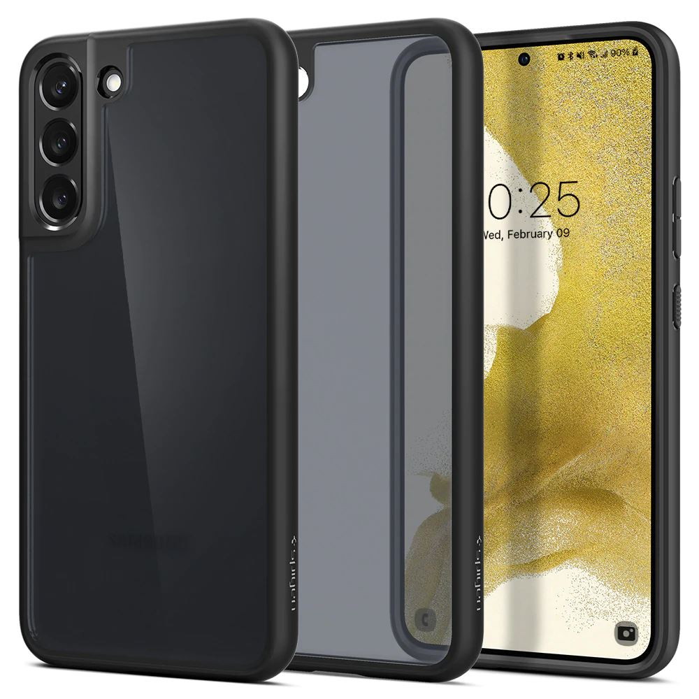 Spigen Ultra Hybrid Matte Samsung Galaxy S22 5G tok Frost Black - áttetsző-fekete (ACS03990) (ACS03990)