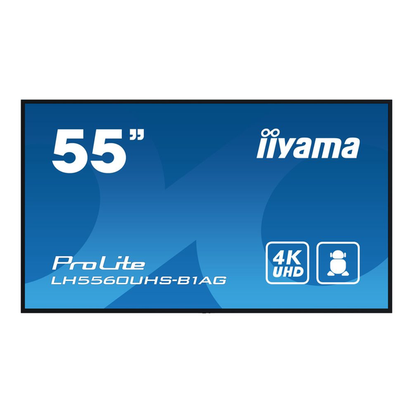 iiyama PROLITE Álló digitális tábla 139,7 cm (55") LED Wi-Fi 500 cd/m² 4K Ultra HD Fekete Beépített processzor Android 11 24/7