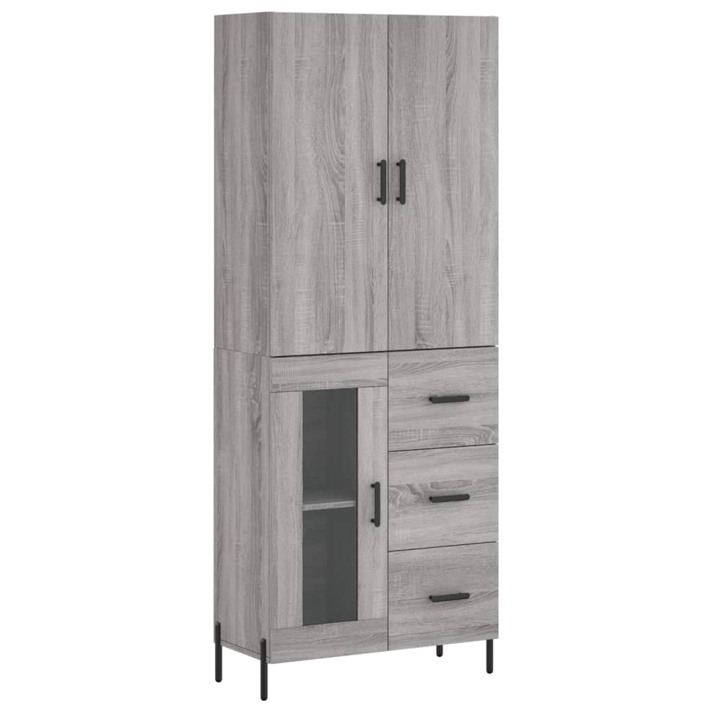 szürke sonoma szerelt fa magasszekrény 69,5 x 34 x 180 cm (3195969)