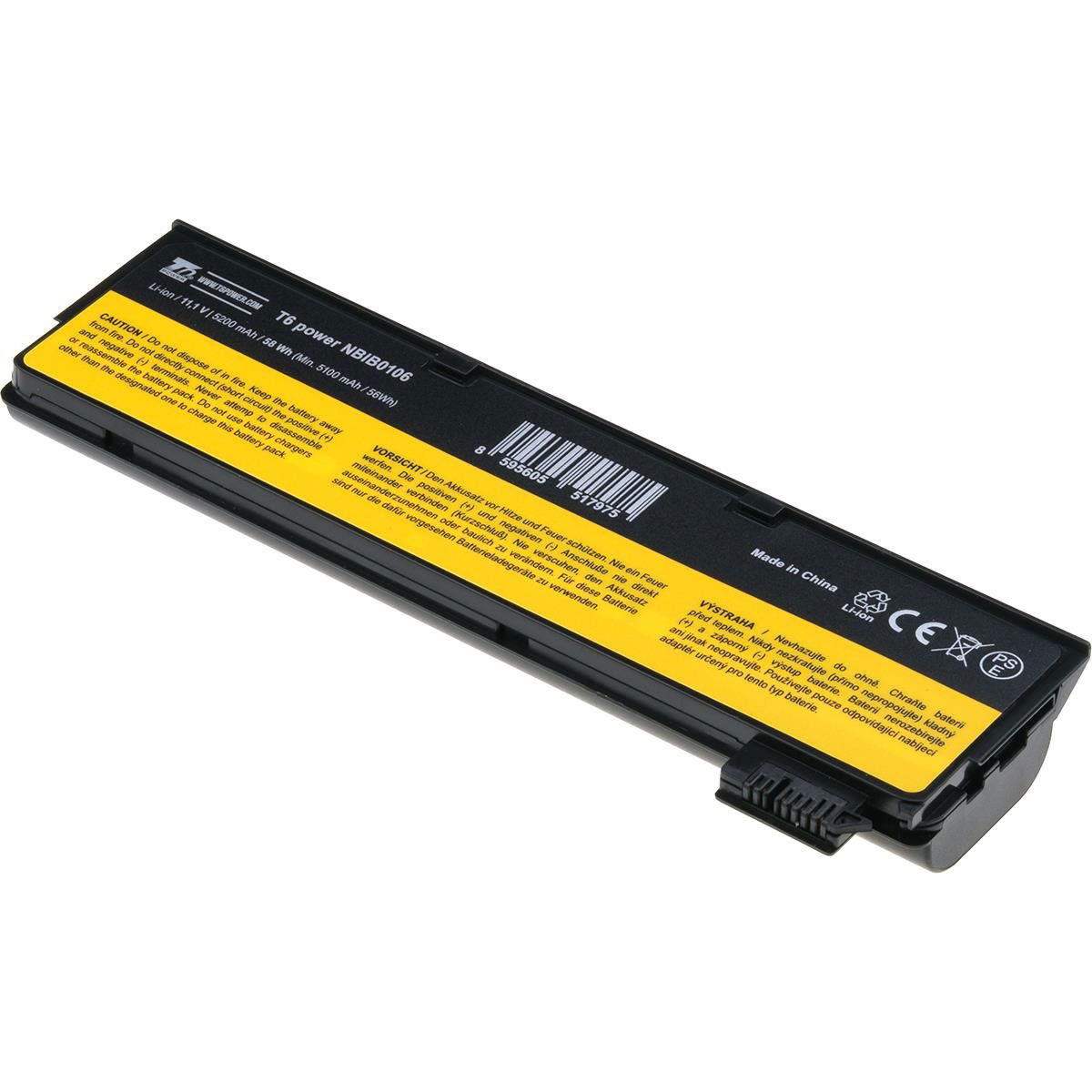 T6 Power for Lenovo ThinkPad X240, Li-Ion, 11.1 V, 5200 mAh (58 Wh), black (NBIB0106_v68869)