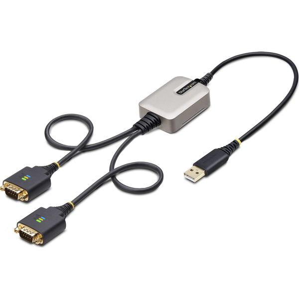 StarTech.com 2P1FFC-USB-SERIAL tussenstuk voor kabels 2 x DB-9 RS-232 Zwart, Grijs