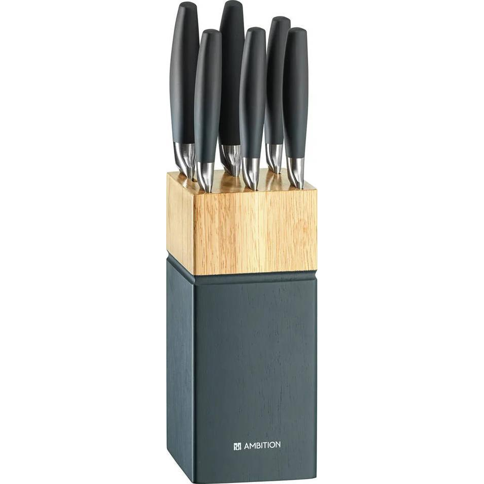 Ambition Silvery Késkészlet Fa Tartóban - 7 Részes (51228)