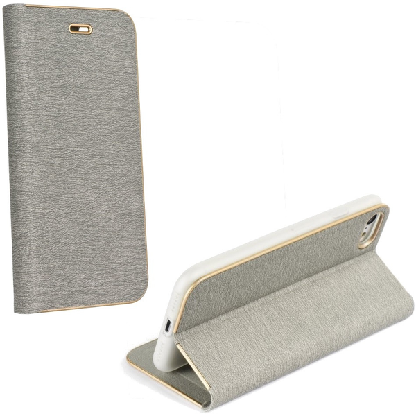 Apple iPhone Air (2025), Oldalra nyíló tok, stand, Luna Book, ezüst