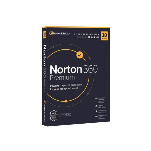 Norton 360 Premium 75 GB HUN Online vírusirtó szoftver (10 PC / 1 év)