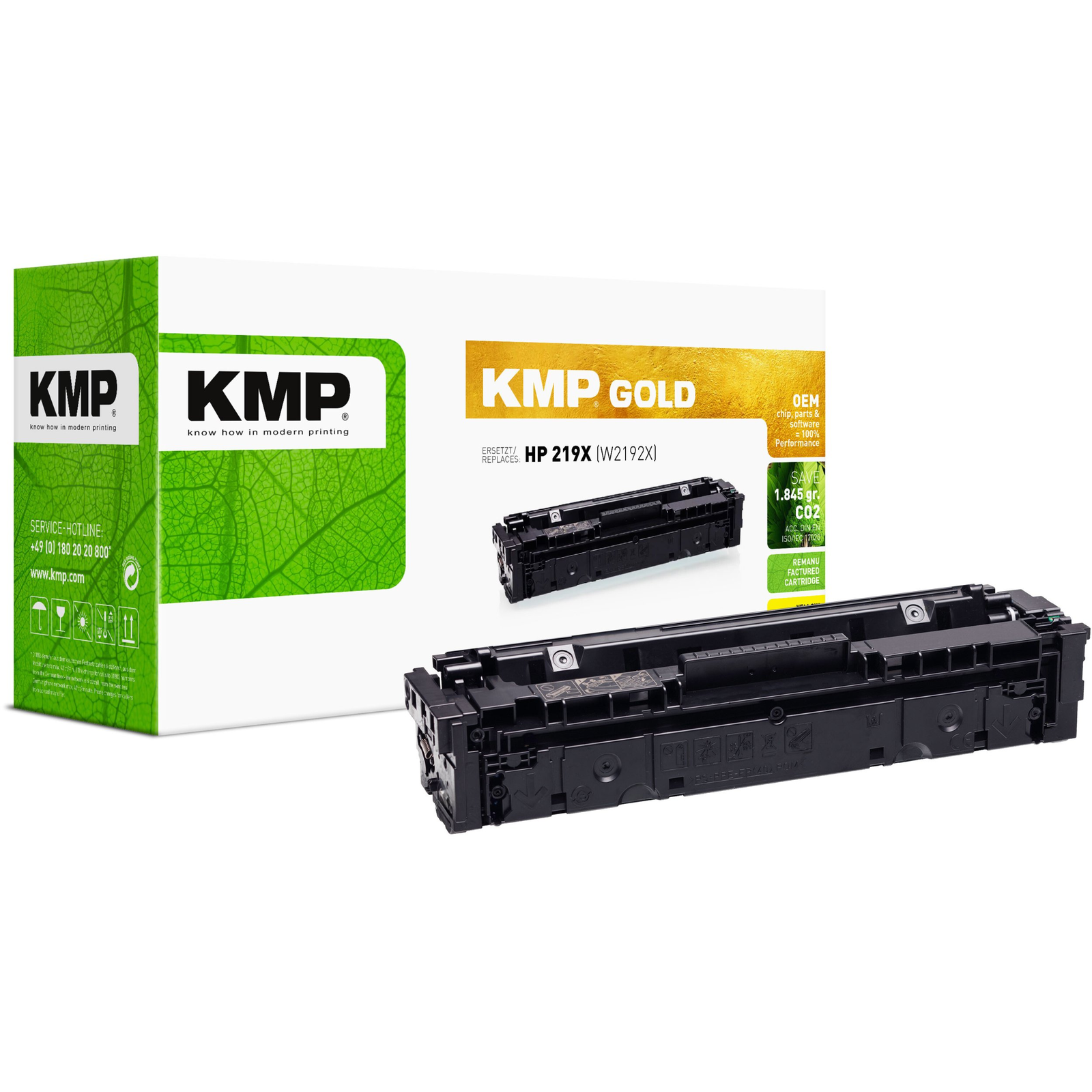 Съвместима тонер касета KMP за HP 219X W2192X, жълта, 2500 страници