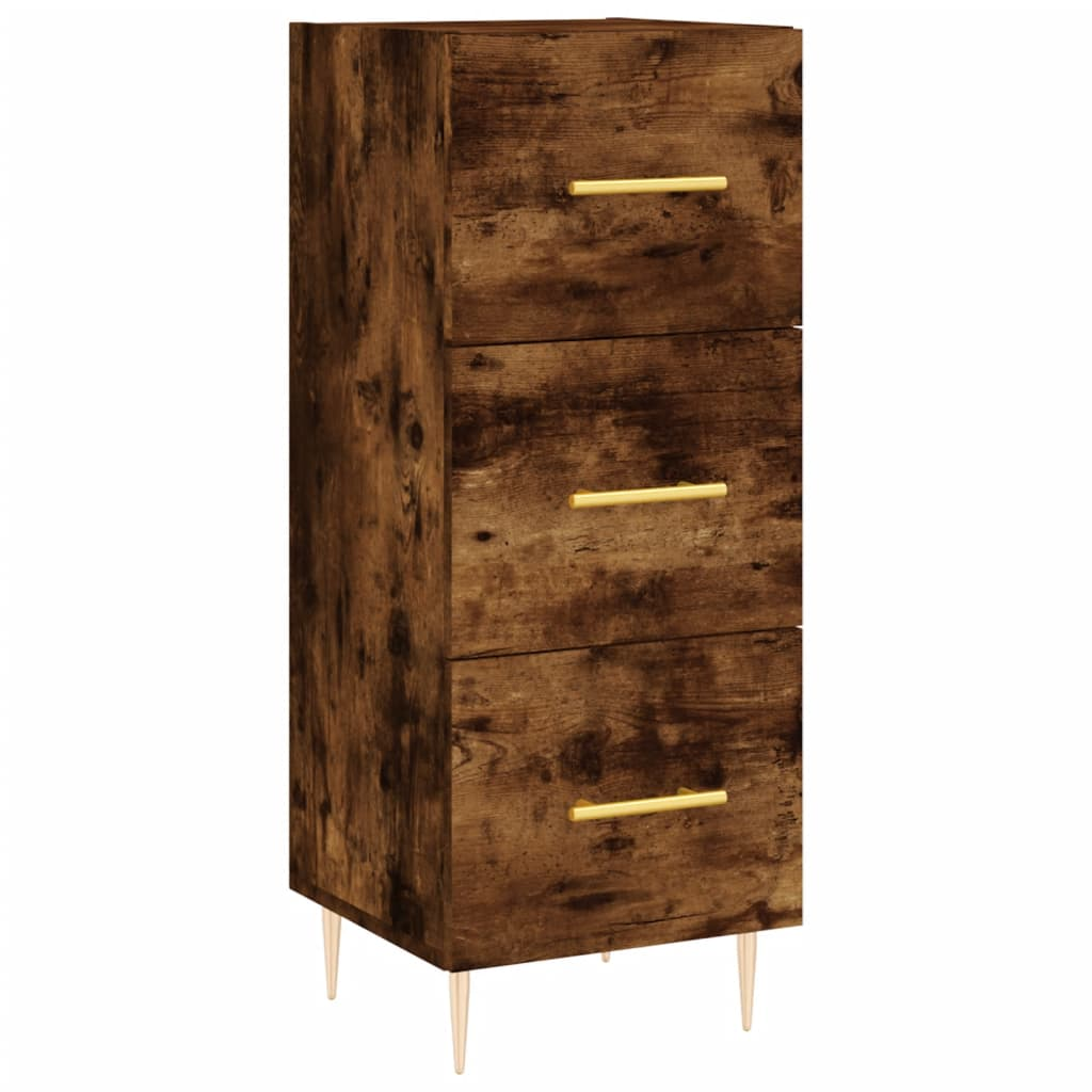 füstös tölgy színű szerelt fa tálalószekrény 34,5 x 34 x 90 cm (828593)