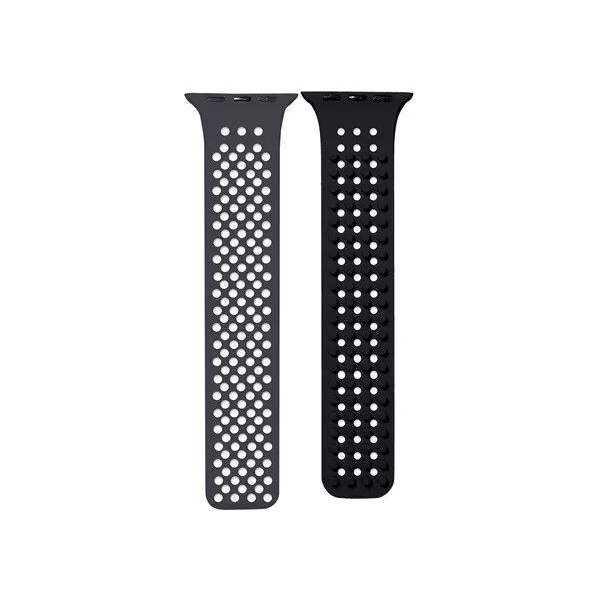 Phoner Spike Apple Watch szilikon szíj 38/40/41mm szürke/fekete (72535)