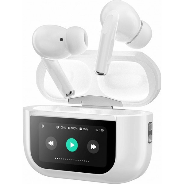 Music Man BT-X72 In Ear headset Bluetooth® Stereo Fehér Noise Cancelling Elemtöltés kijelzés, Headset, Töltőtok, Hangerő szabályozás, Érintéses 