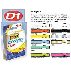 Dymo D1 S0720780/43613 Original Feliratozógép Szalag - 6 mm x 7 m, Fekete/ Fehér