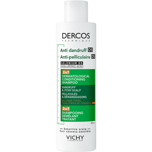 VICHY Dercos 2in1 korpásodás elleni sampon és kondicionáló, 200 ml