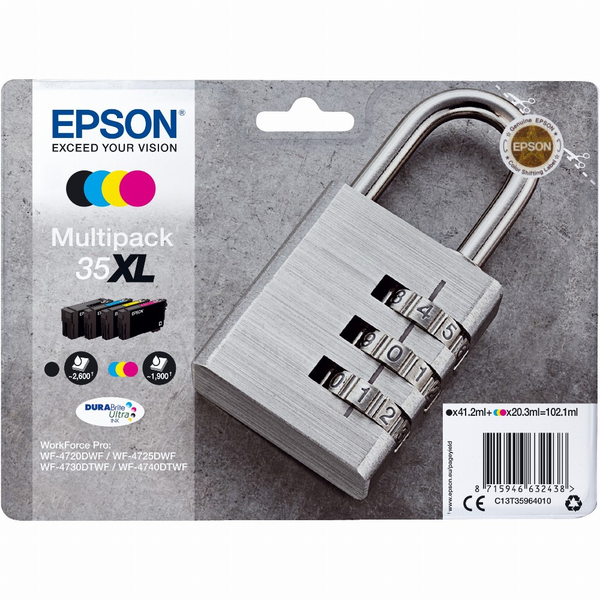Epson Padlock C13T35964010 Druckerpatrone 1 Stück(e) Original Hohe (XL-) Ausbeute Schwarz, Cyan, Magenta, Gelb