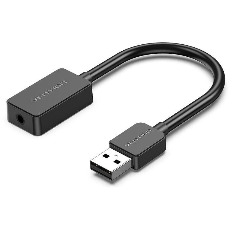 Vention 1-port USB External Sound Card 0.15M Black(OMTP-CTIA) (CDZB0)