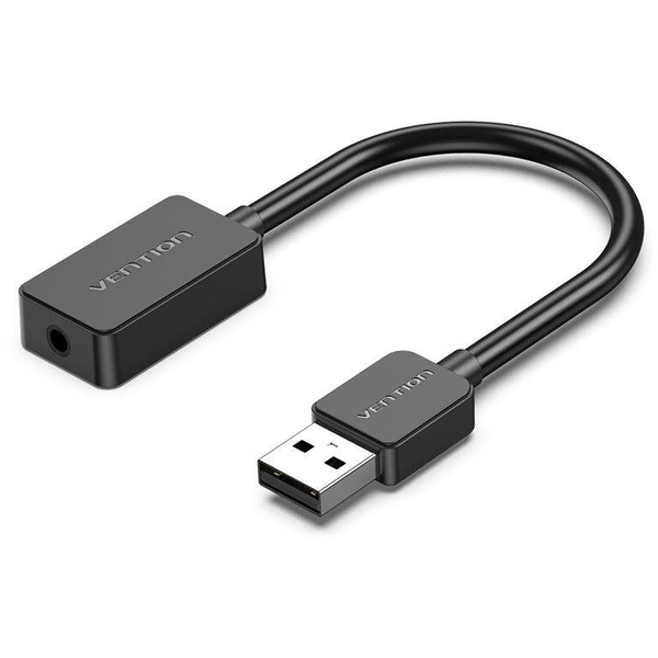 Vention 1-port USB External Sound Card 0.15M Black(OMTP-CTIA)