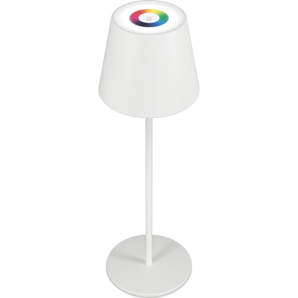 RealPower LED-RGB Tischlampe dimmbar mit Akku,weiss