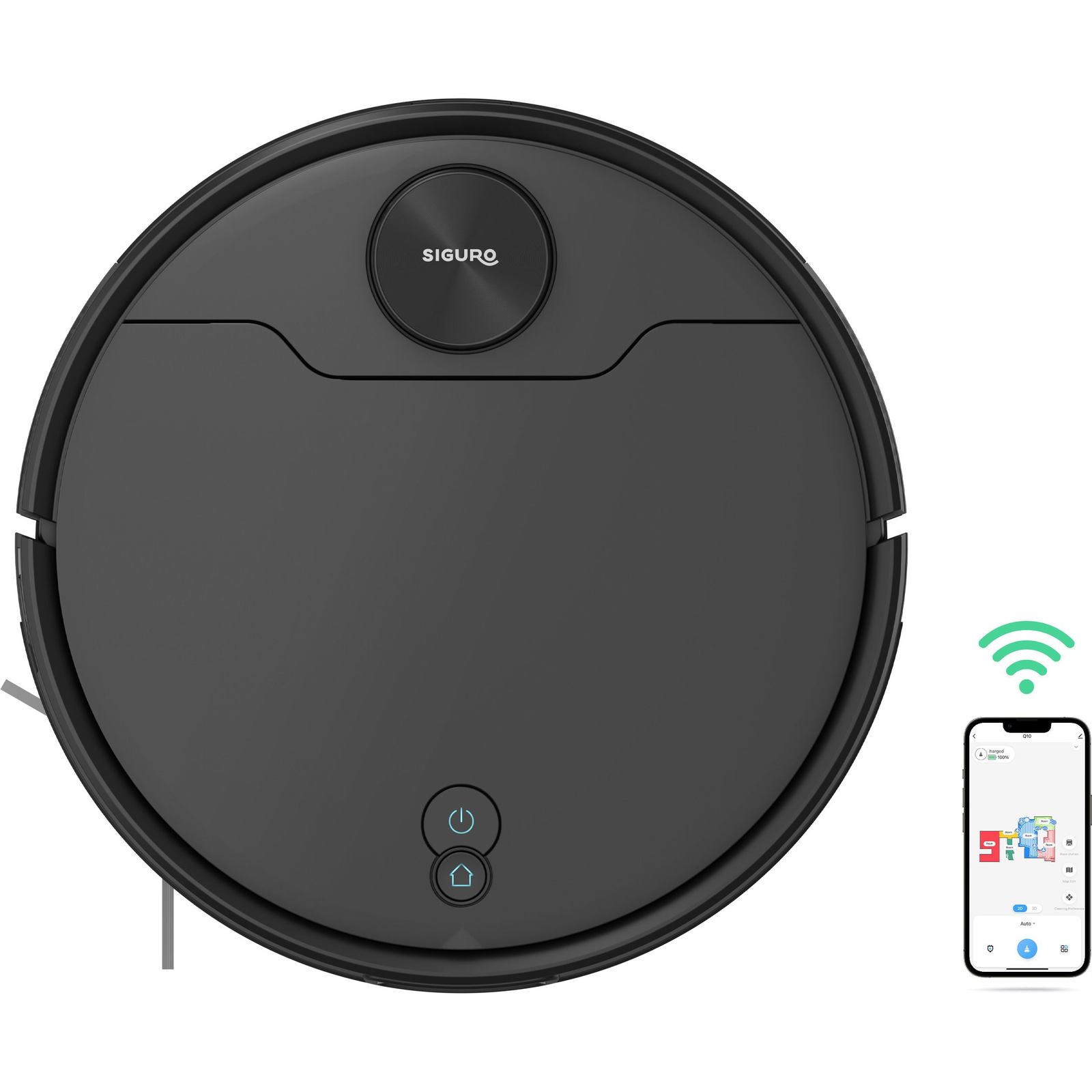 Siguro RV-R800B TURBOVac Navigator Pro AI Robotporszívó Fekete (SGR-RV-R800B)