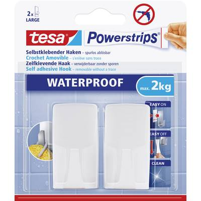 Vízhatlan ragasztású akasztó Tesa Powerstrips® Waterproof Hook Plastic 2 db TESA 59701 (59701)