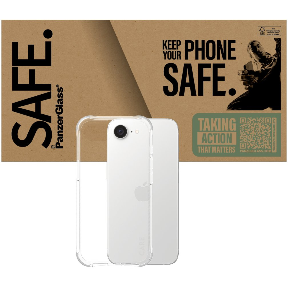 PanzerGlass SAFE by PG TPU Case TP iPhone SE (2025) Átlátszó képernyővédő Apple 1 db (SABTBCLG29845)