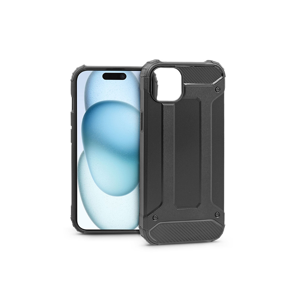 Apple iPhone 15 ütésálló hátlap - Armor - fekete (PT-6853)