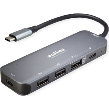 Roline 4 port USB 3.2 hub, 2. gen Szürke (14.02.5048)