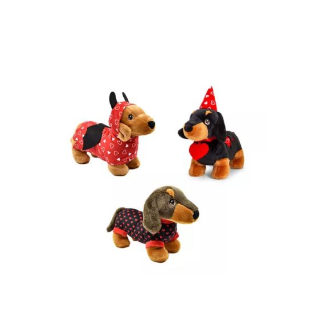 Keeleco Tacskó szívecskés ruhában plüssfigura 25 cm - Többféle (KT019836)