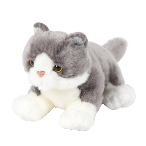 Beppe Szürke Fekvő Cica plüss figura - 30 cm