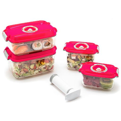 STATUS 157512 Tritan Vákuum doboz készlet, 5 db, rózsaszín