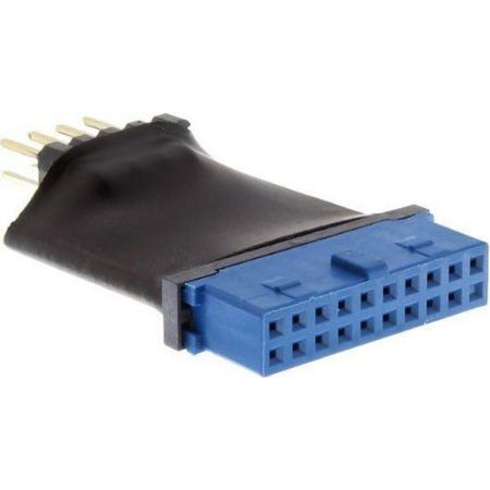 InLine 4043718209958 csatlakozó átlakító USB 3.0 19 Pin USB 2.0 internal Fekete, Kék (33449L)