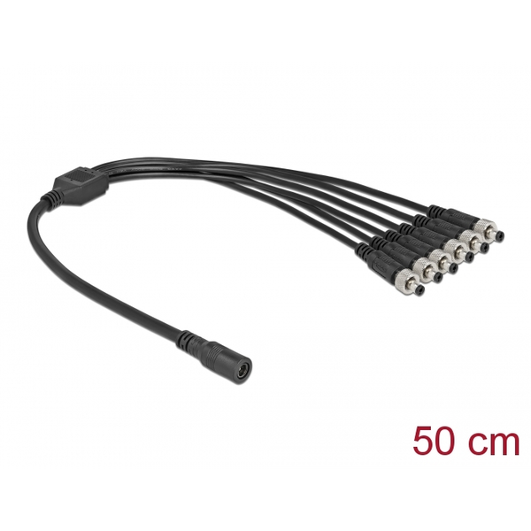 Delock DC Verteilerkabel 5,5 x 2,1 mm 1 x Buchse zu 6 x Stecker verschraubbar