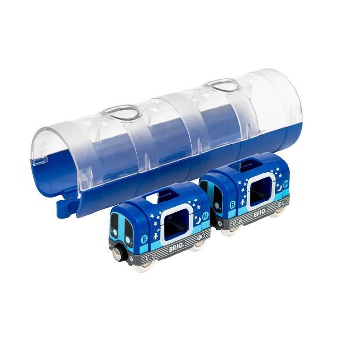 Brio: Világító vonat és alagút - Kék (33970)