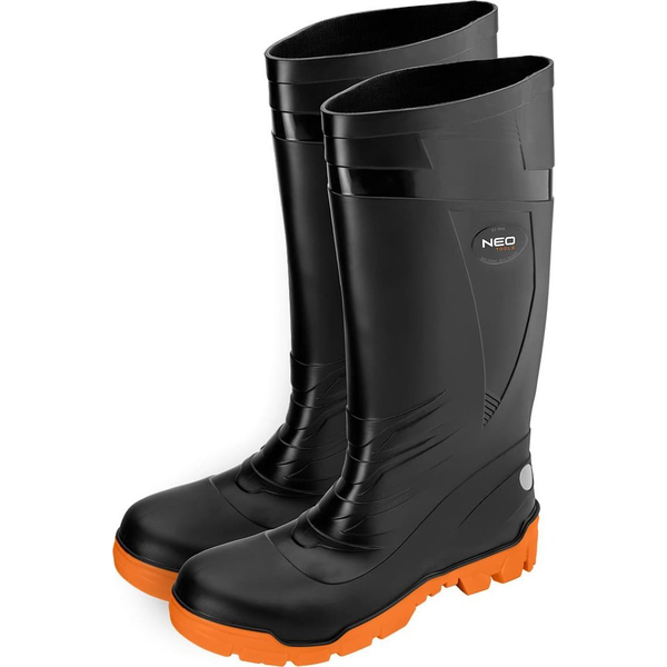 Cizme de lucru Wellington, PVC, S4 SRC, bombeu compozit, negre, marimea 43, NEO