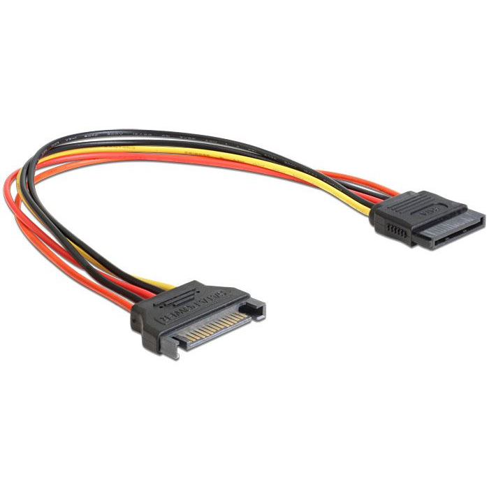 Delock 60131 Power SATA 15 Pin male > SATA 15 Pin female hosszabbító kábel 30 cm (60131)
