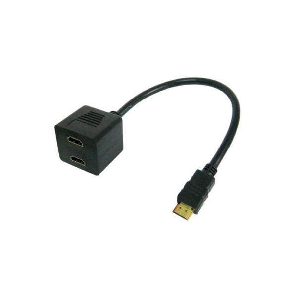 Techly 0.3m HDMI - 2x HDMI M/F HDMI-Kabel 0,3 m HDMI Typ A (Standard) 2 x HDMI Type A (Standard) Schwarz
