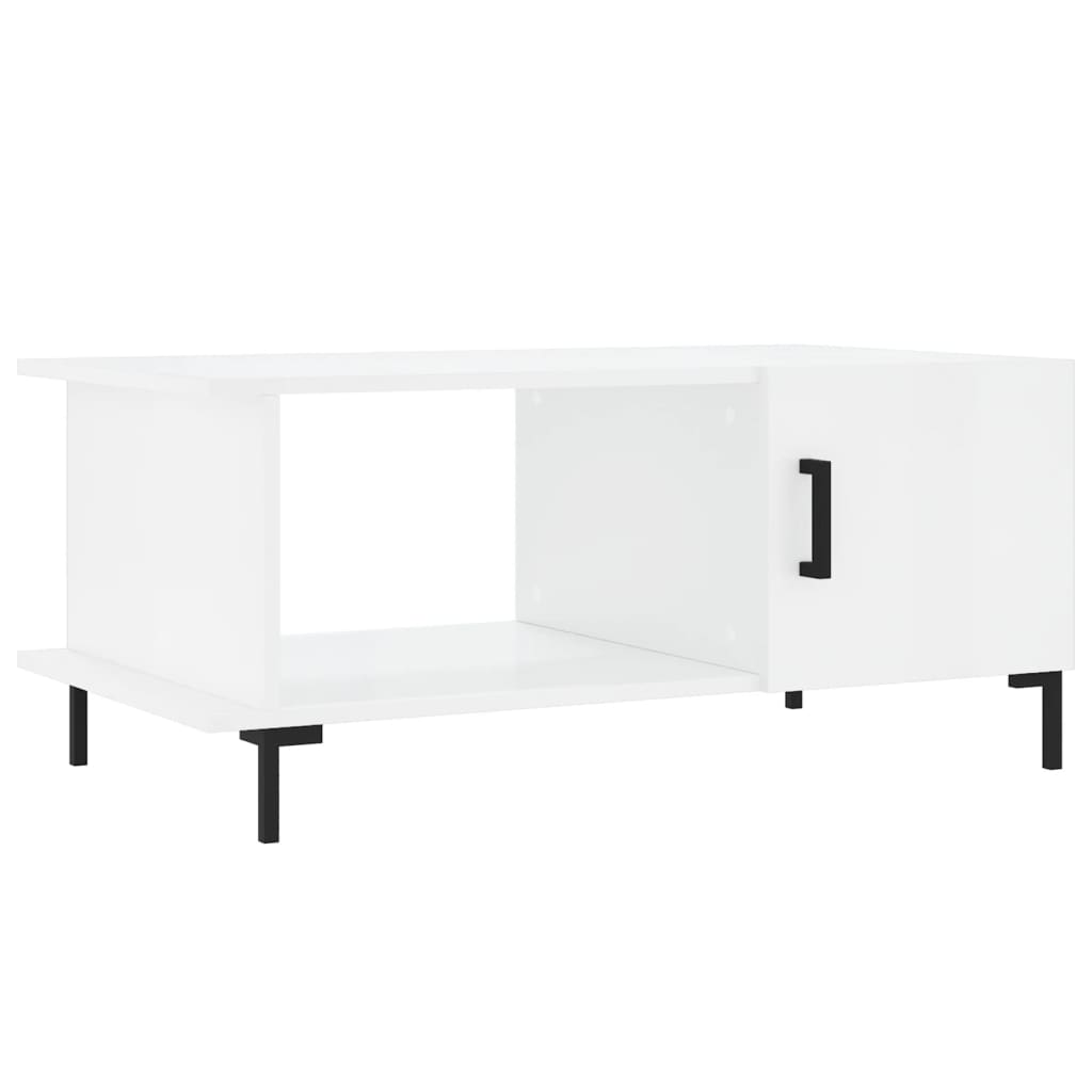 magasfényű fehér szerelt fa dohányzóasztal 90 x 50 x 40 cm (829494)