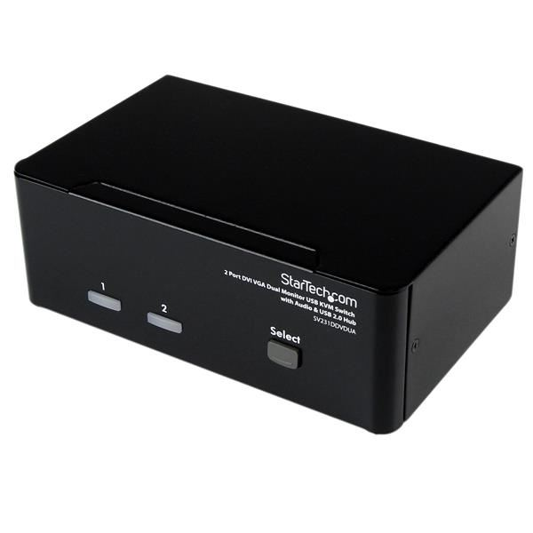Startech.com KVM Switch 2PC DVI VGA Dual Monitor (SV231DDVDUA) (SV231DDVDUA)