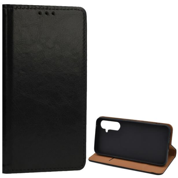 Gigapack Samsung Galaxy A54 5G (SM-A546) valódi bőr fliptok fekete (GP-135939) (GP-135939)