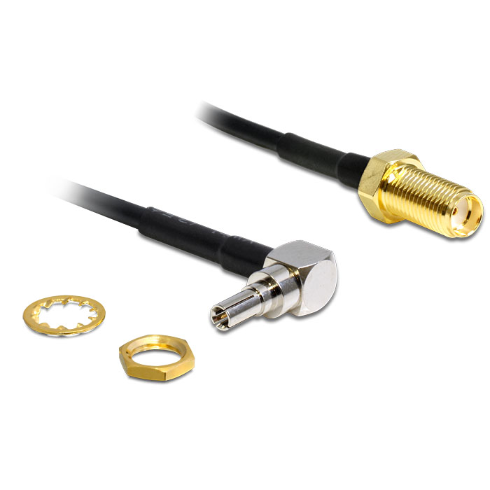 Delock adapter CRC-9 dugó 90 > SMA Jack, 200 mm (88466) (88466)