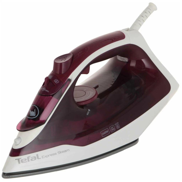 Tefal Express Steam FV2835E0 ferro da stiro Ferro da stiro a secco e a vapore Piastra Cerilium 2400 W Viola, Bianco