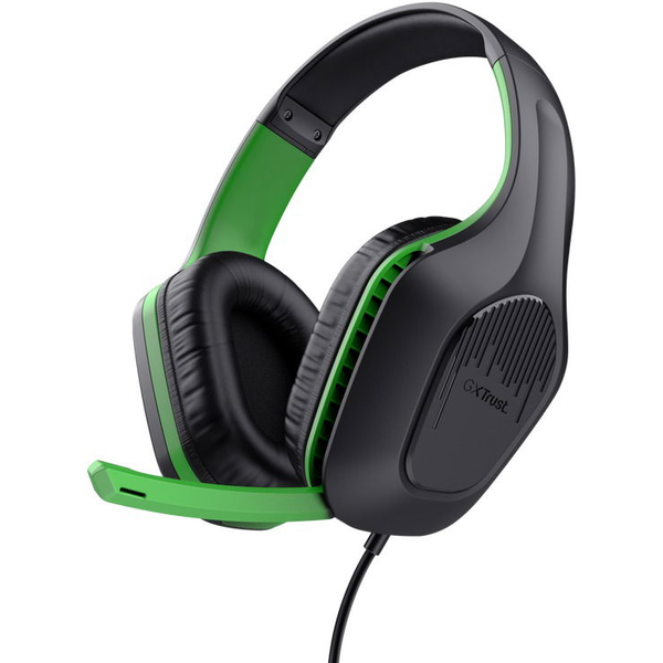 Trust GXT 415X ZIROX Slúchadlá s mikrofónom Kábel Pres hlavu Hranie Čierna, Zelená