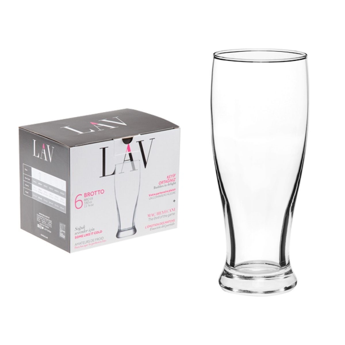 LAV Brotto Beer 330ml Sörös üveg pohár szett 6 darabos (LV-BRO19F)