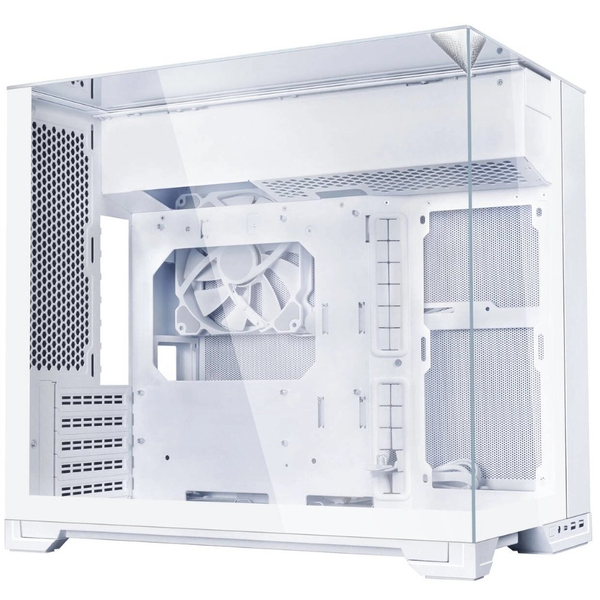 Lian Li O11 Vision-M számítógépház - micro-ATX, edzett üveg, kétkamrás, fehér