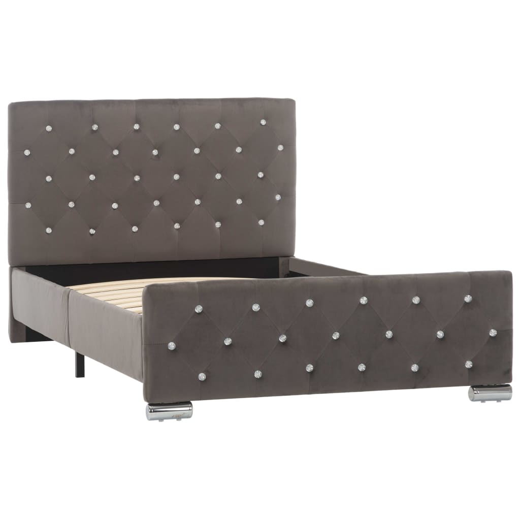 szürke bársony ágykeret 100 x 200 cm (286830)