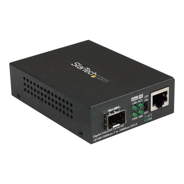 StarTech.com Multimode / Single Mode Fiber Media Converter - Open SFP Slot - 10/100/1000Mbps RJ45 Port - LFP Supported - IEEE 802.1q Tag VLAN - (MCM1110SFP) - fiber media converter - 10Mb LAN, 100Mb LAN, GigE
