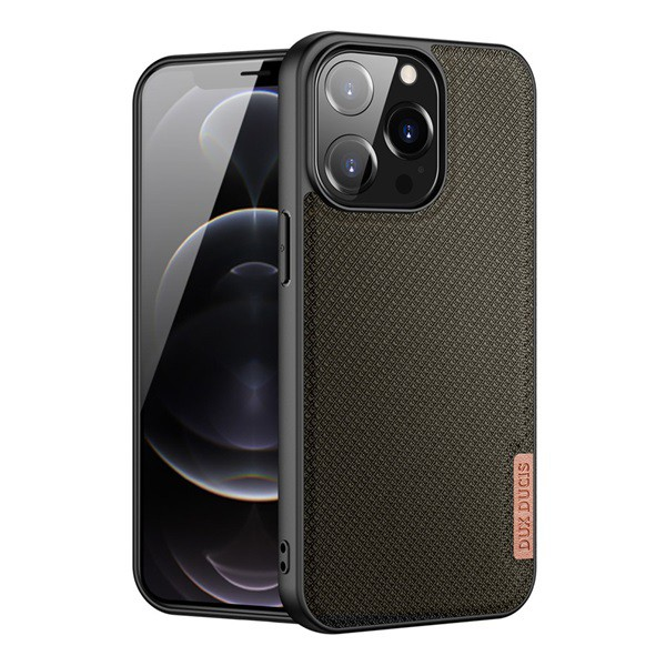 DUX DUCIS FINO szilikon telefonvédő (műanyag belső, közepesen ütésálló, rács minta) SÖTÉTZÖLD [Apple iPhone 13 Pro] (5996591097718)