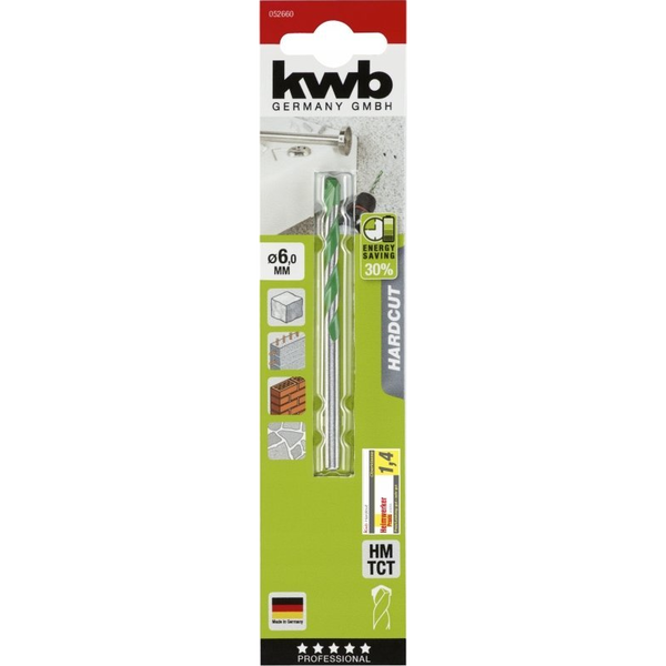 Broca Para Porcelanico Hardcut  6,0mm Kwb
