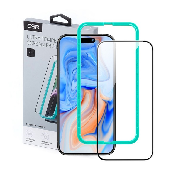 ESR Armorite Apple iPhone 15 Plus Edzett üveg kijelzővédő + segédkeret