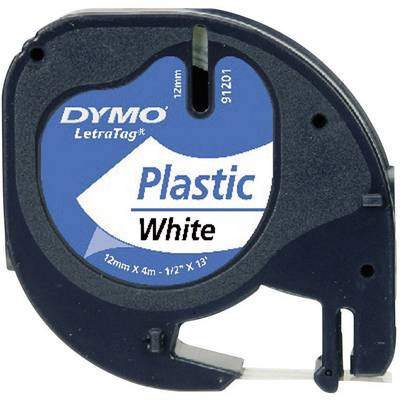DYMO feliratozószalag LetraTag, 12mm, gyöngy-fehér/fekete, polieszter, S0721660 (S0721660)