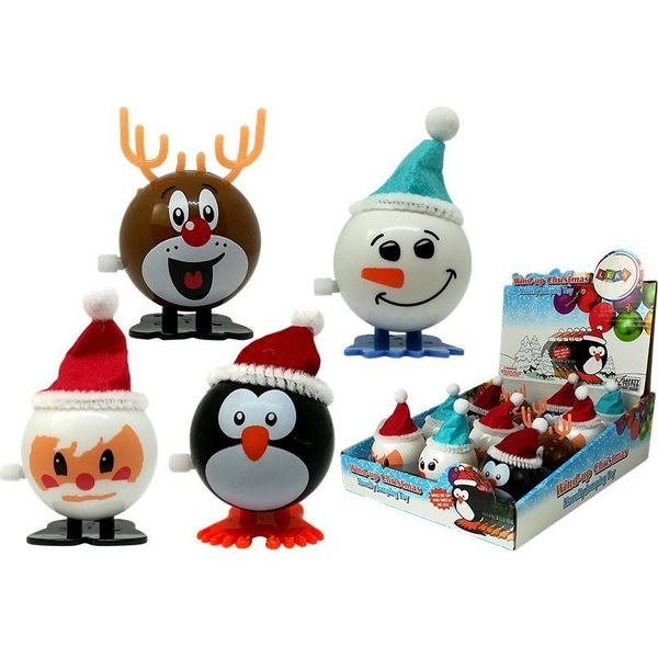 Csavaros Karácsonyi Játékkészlet 12 db Pingvin Rénszarvas Hóember Hóember Mikulás