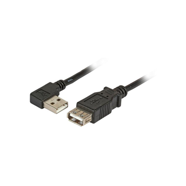 EFB USB2.0 Verlängerung A(gewinkelt)-A,St-Bu,3.0m,sw,Classic